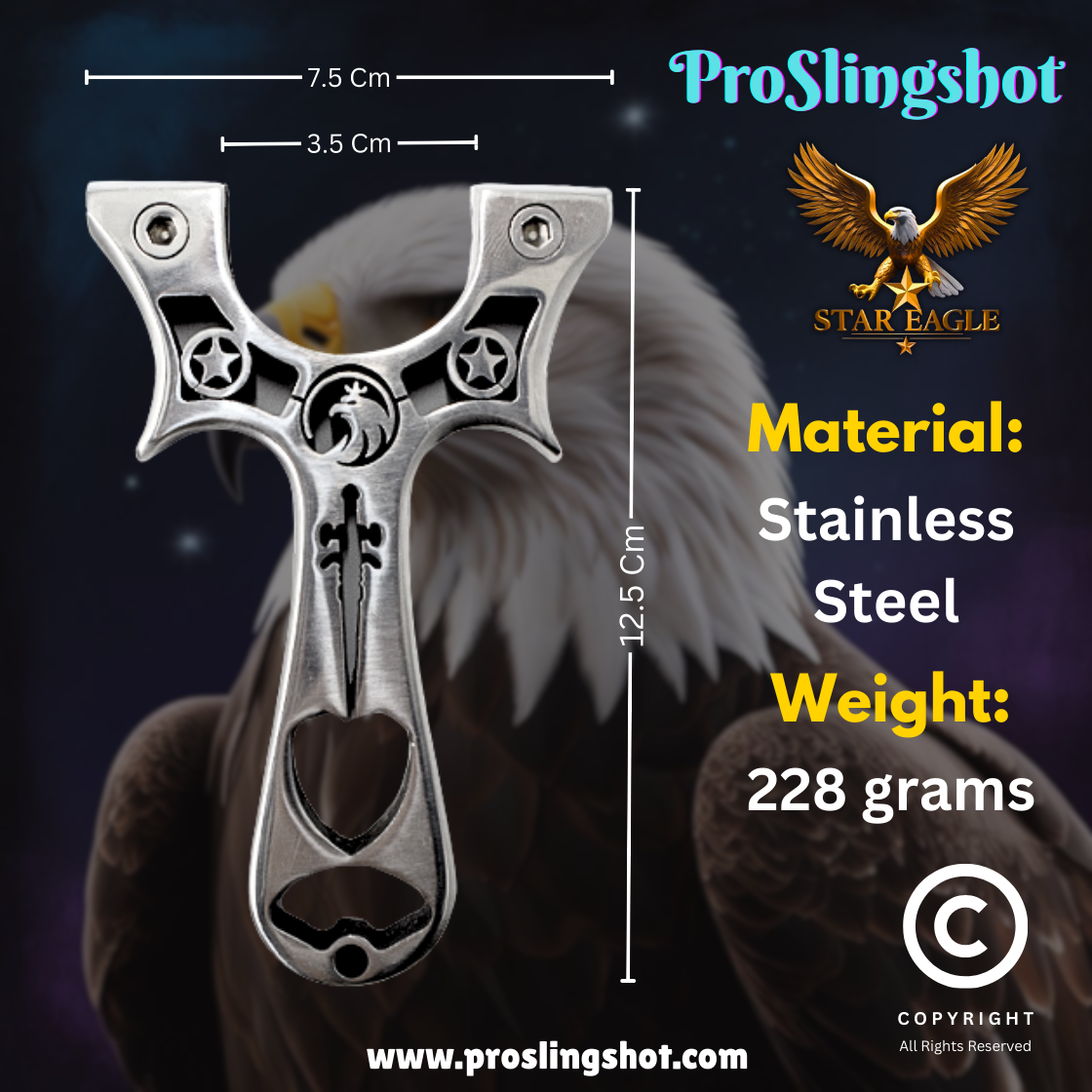 Star Eagle Stainless Steel Slingshot