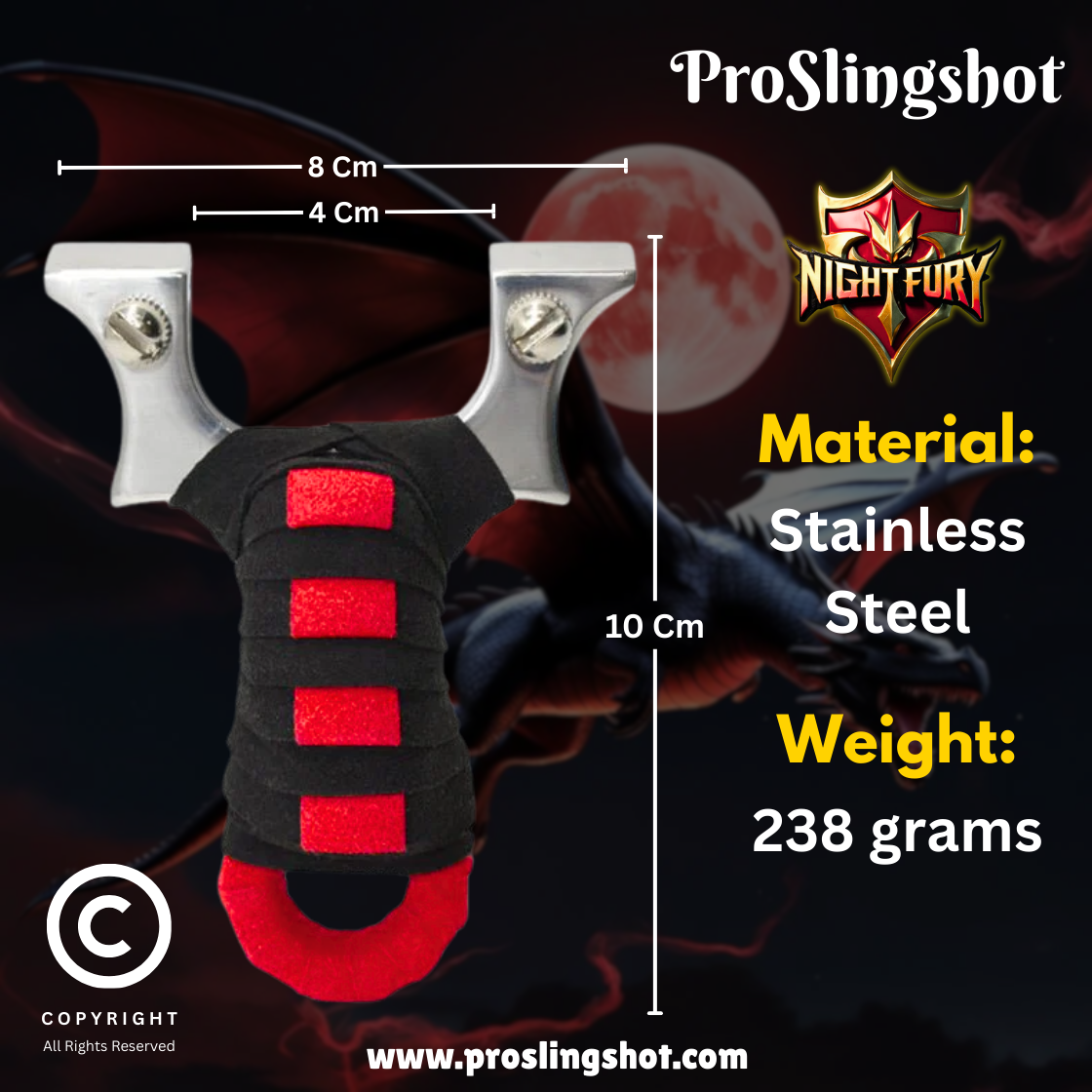 Night Fury Stainless Steel Slingshot