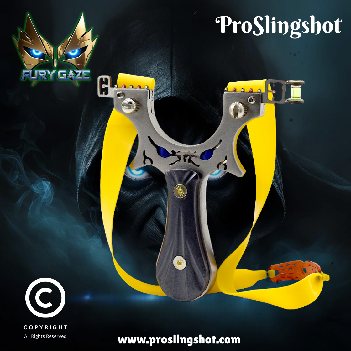Fury Gaze Stainless Steel Slingshot with Metal Patch
