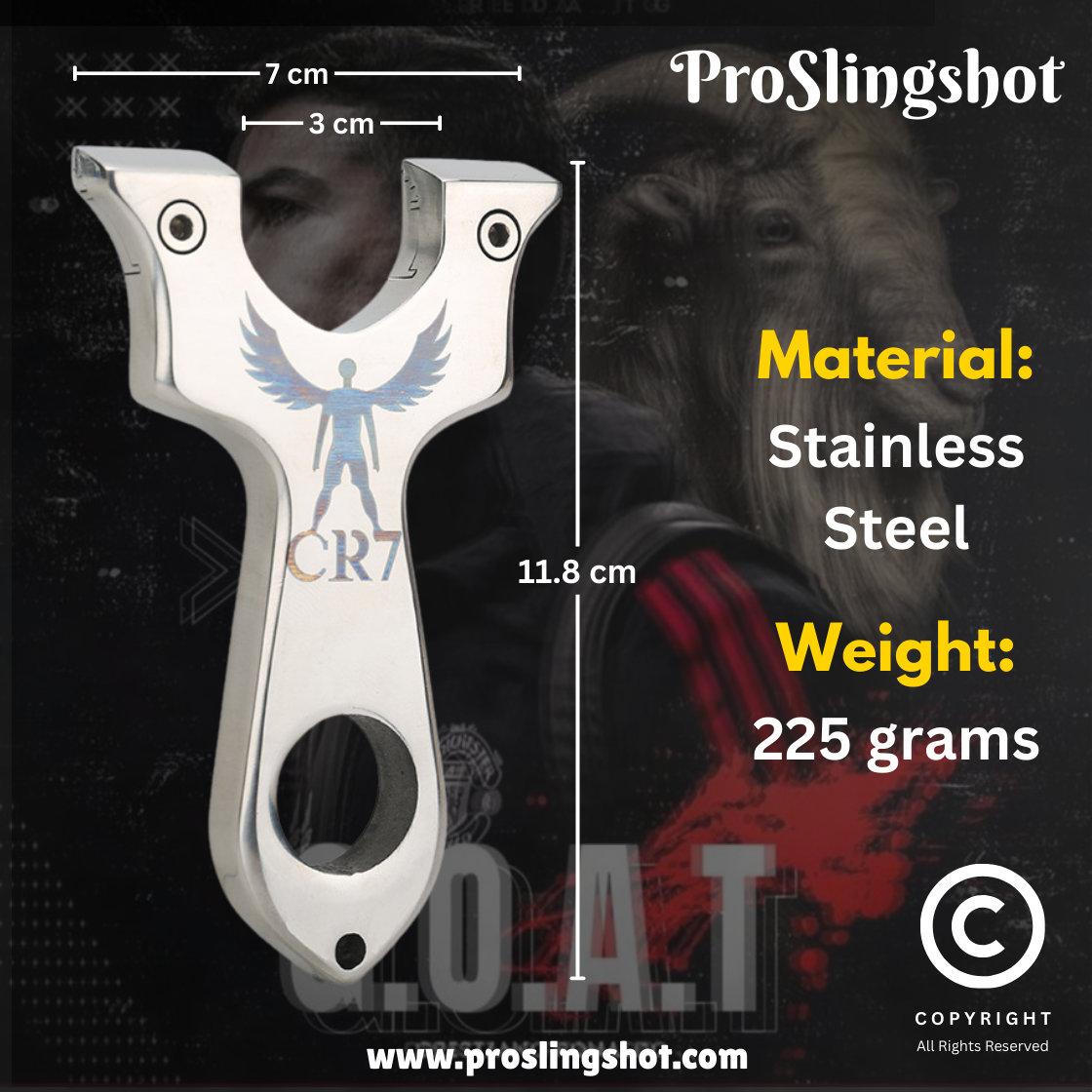 CR7 - G.O.A.T Stainless Steel Slingshot