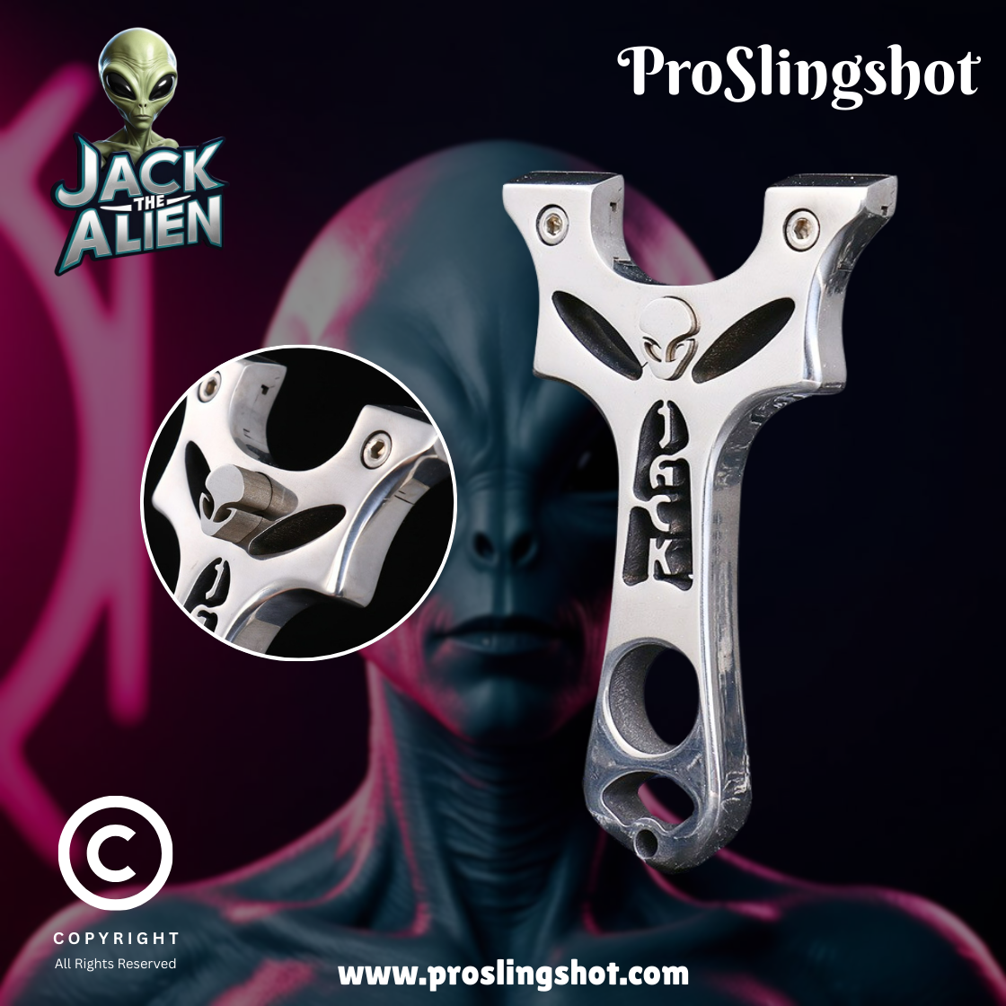 JACK the Alien Stainless Steel Slingshot