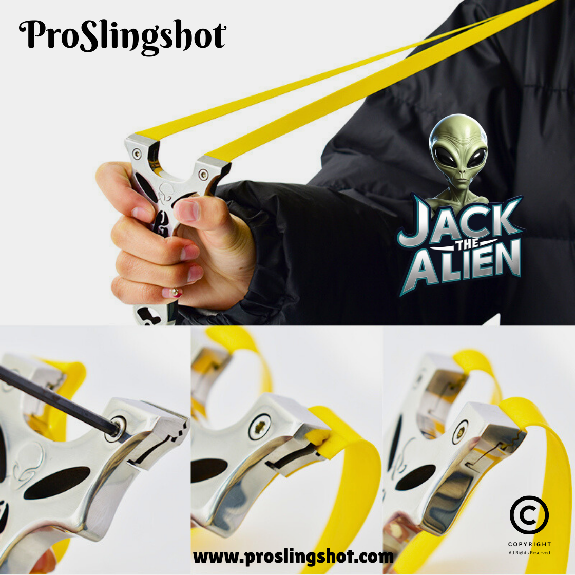 JACK the Alien Stainless Steel Slingshot