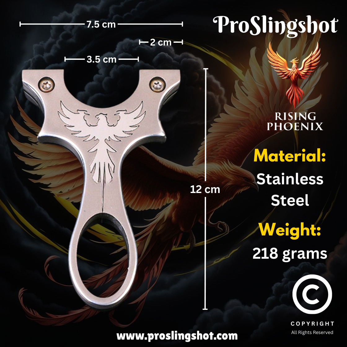 Rising Phoenix Stainless Steel Slingshot