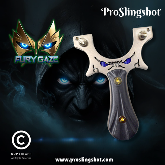 Fury Gaze Stainless Steel Slingshot with Metal Patch
