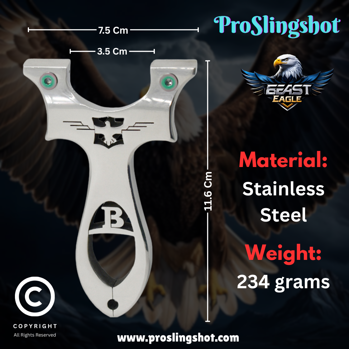 Beast Eagle Stainless Steel Slingshot