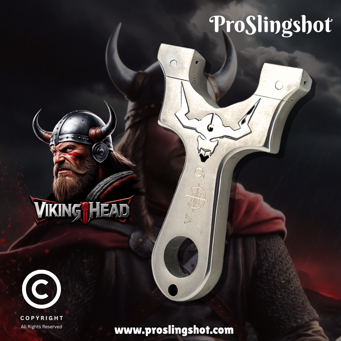 Viking Head Stainless Steel Slingshot